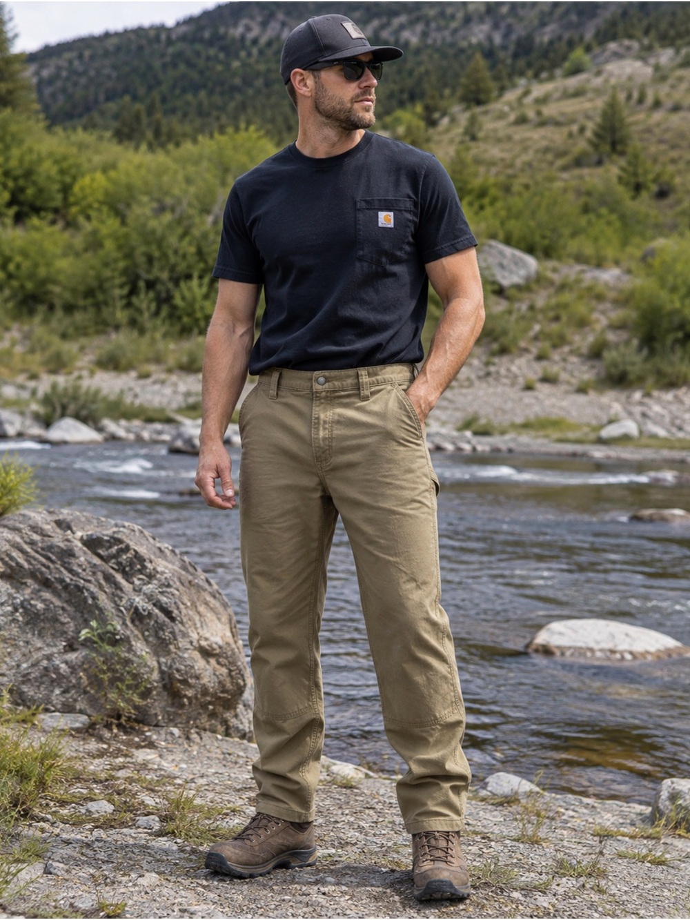 Carhartt Rugged Flex Rigby Pants Men’s 38x30 Relaxed Fit Khaki Workwear 102291